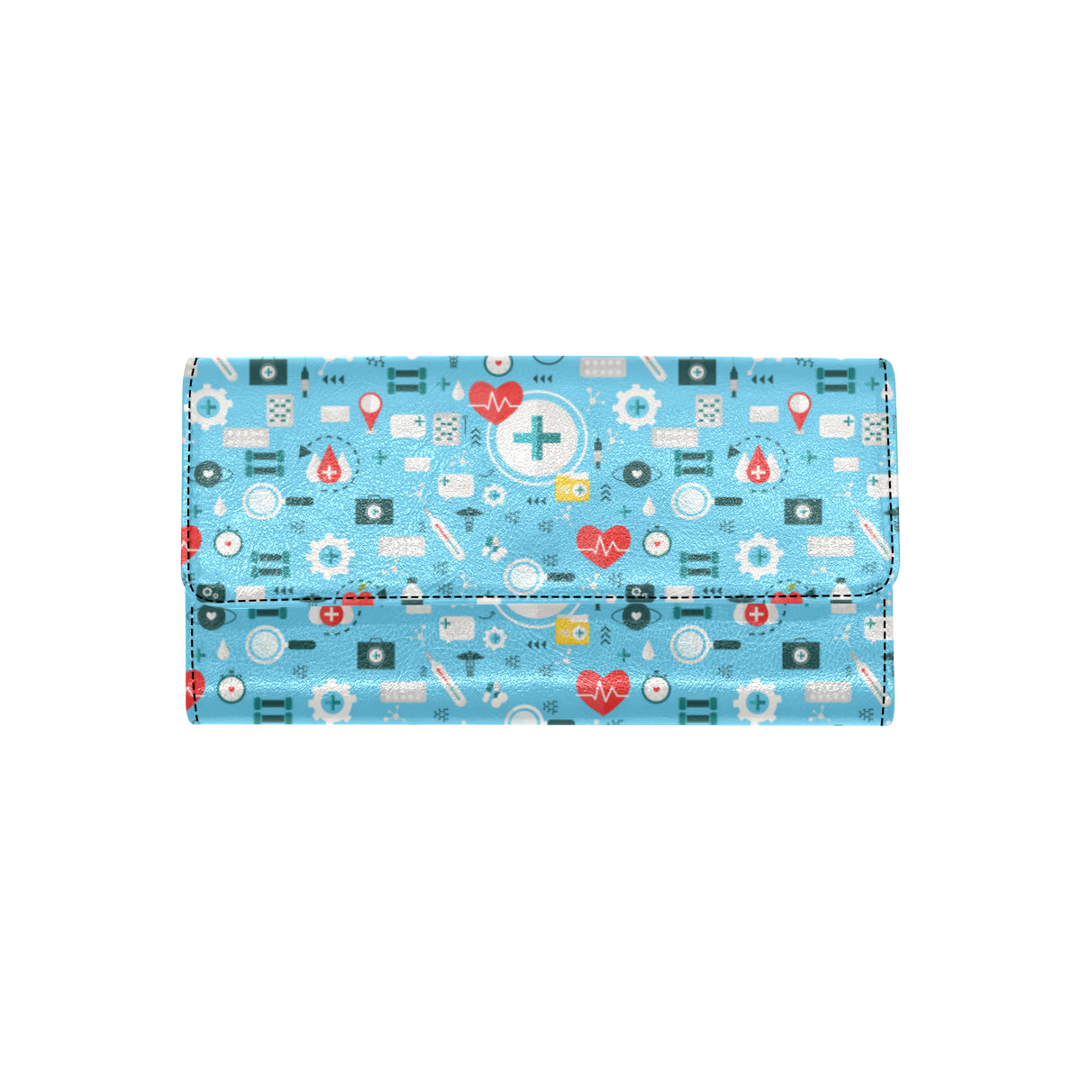 Medical Pattern Print Design 06 Women's Trifold Wallet