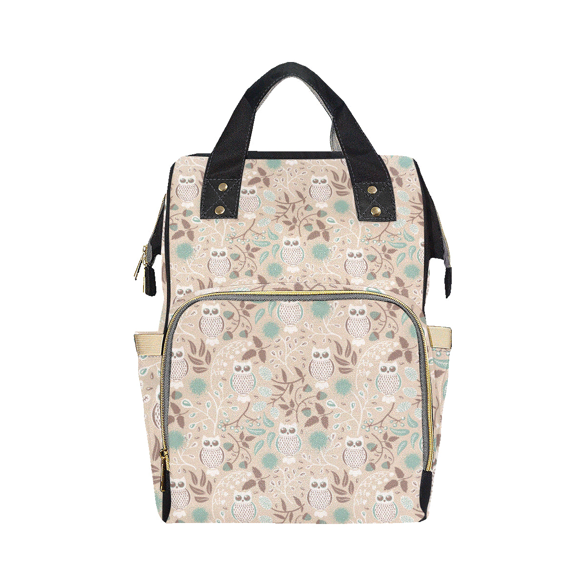 Owl Pattern Print Design A02 Diaper Bag Backpack