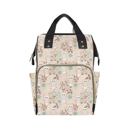 Owl Pattern Print Design A02 Diaper Bag Backpack