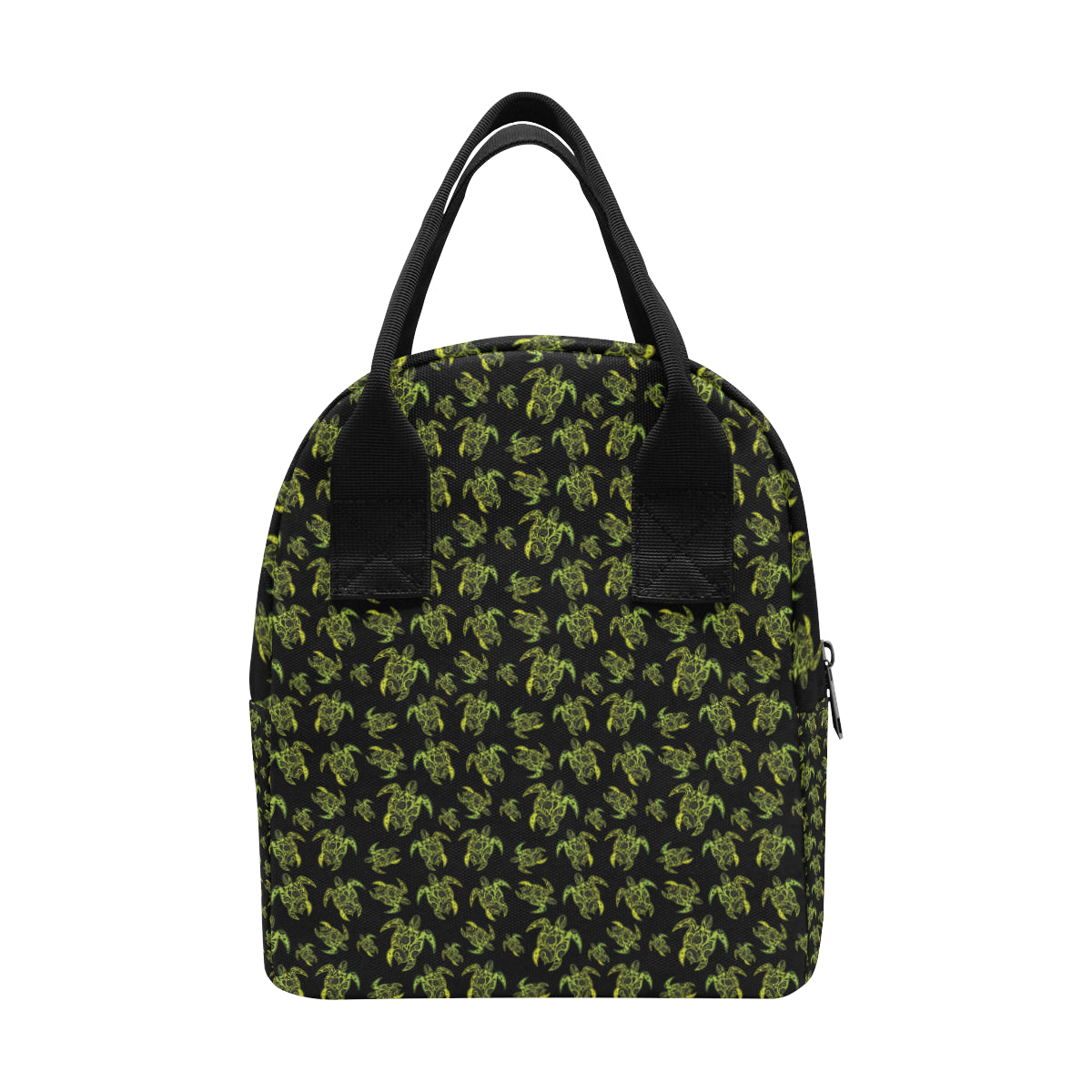 Green Tribal Turtle Polynesian Themed Insulated Lunch Bag