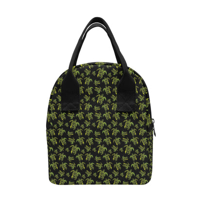 Green Tribal Turtle Polynesian Themed Insulated Lunch Bag