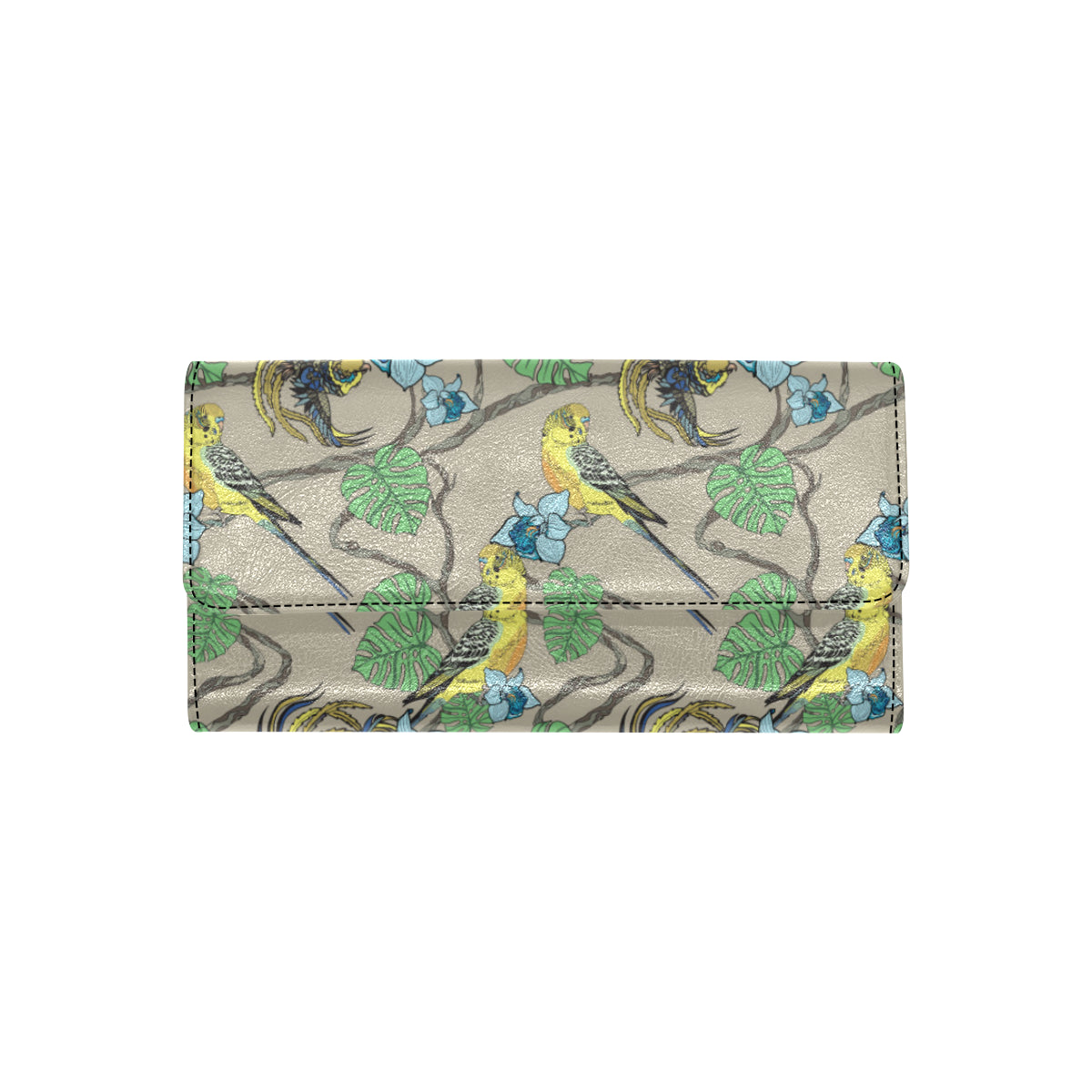Parakeet Pattern Print Design A02 Women's Trifold Wallet