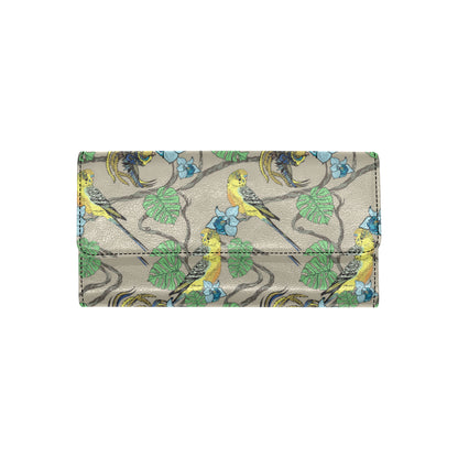 Parakeet Pattern Print Design A02 Women's Trifold Wallet