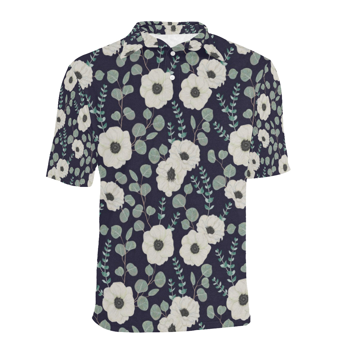 Anemone Pattern Print Design AM01 Men Polo Shirt