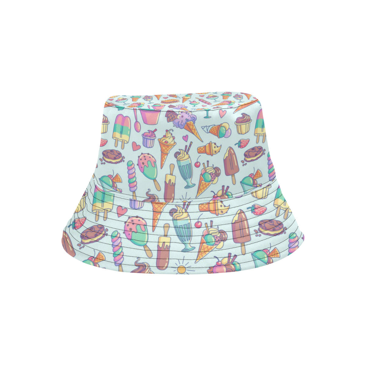 Ice Cream Pattern Print Design IC02 Unisex Bucket Hat