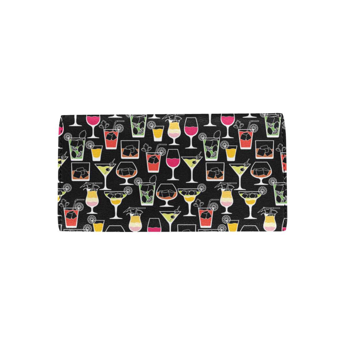 Cocktail Pattern Print Design 01 Women's Trifold Wallet