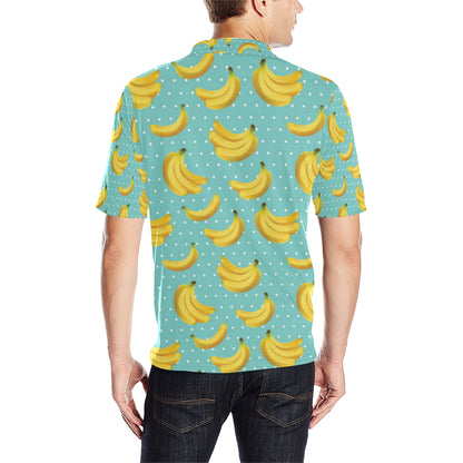 Banana Pattern Print Design BA02 Men Polo Shirt