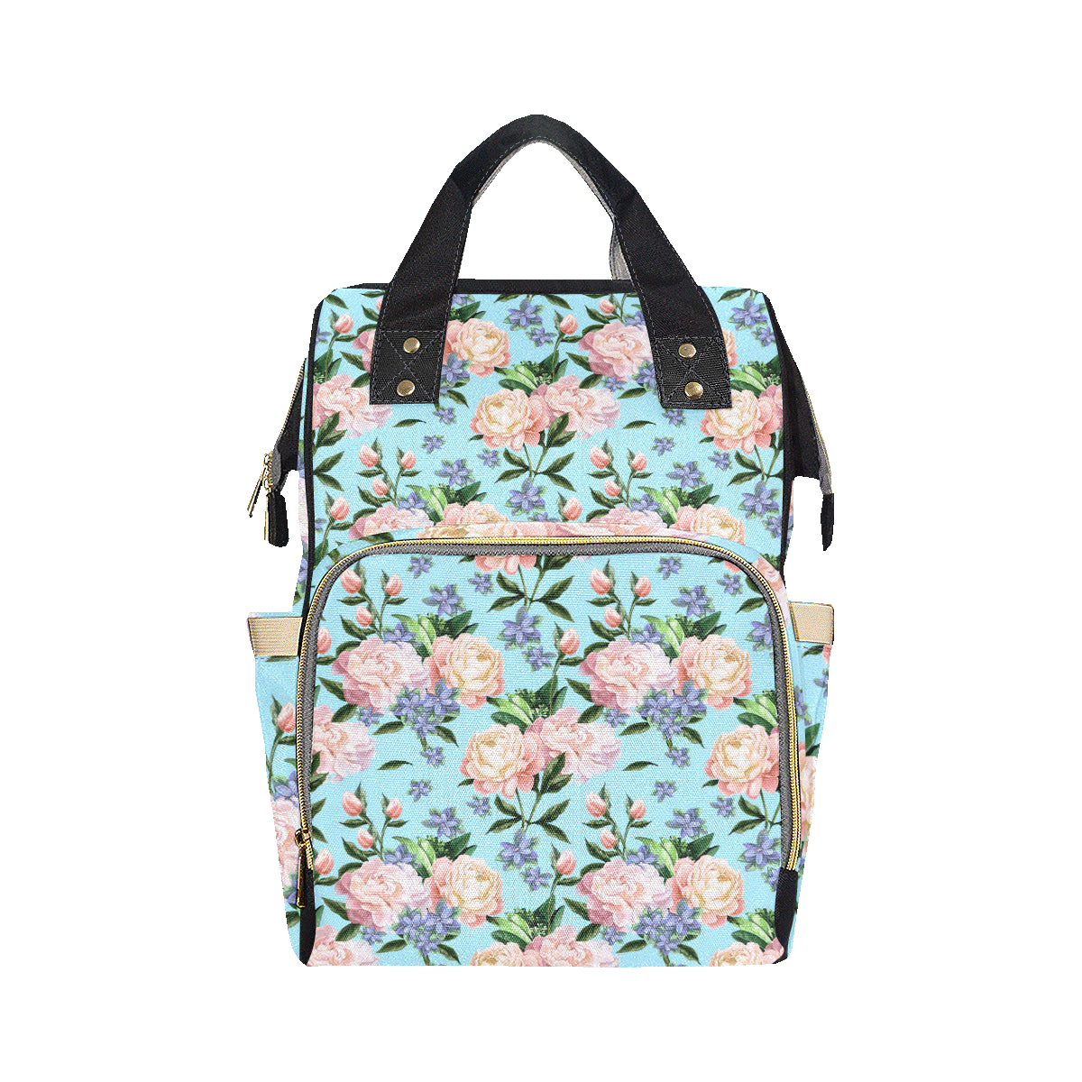 Peony Pattern Print Design PE02 Diaper Bag Backpack