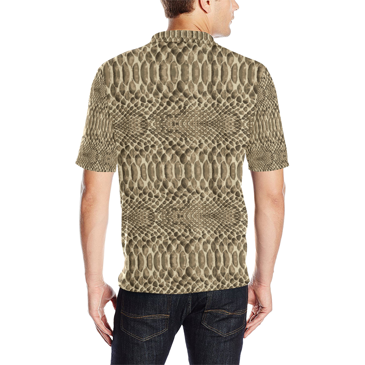 Python Pattern Print Design A02 Men Polo Shirt