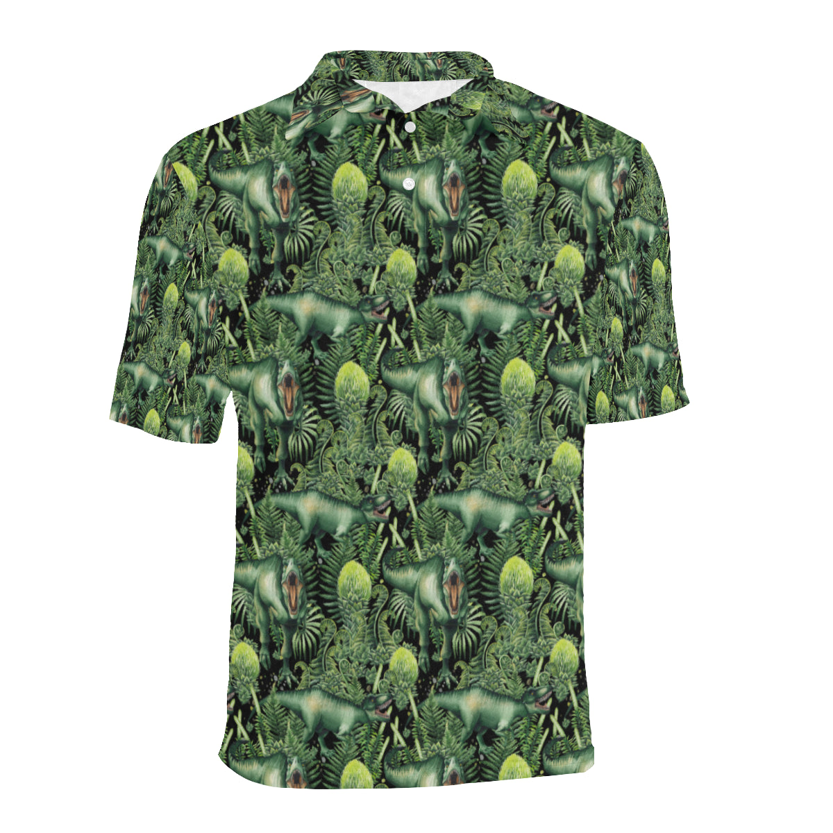 Dinosaur T Rex Print Pattern Men Polo Shirt