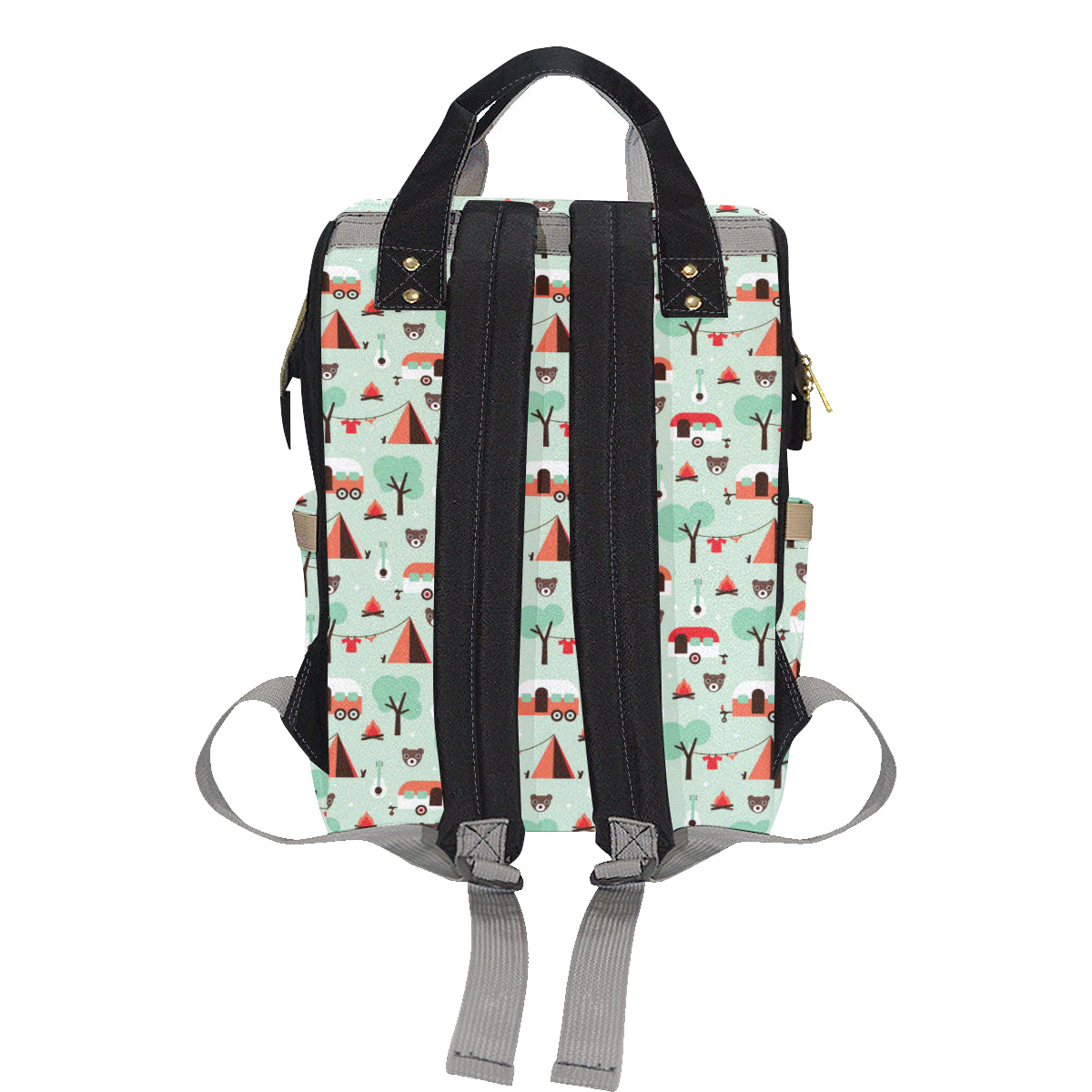 Camper Tent Pattern Print Design 01 Diaper Bag Backpack