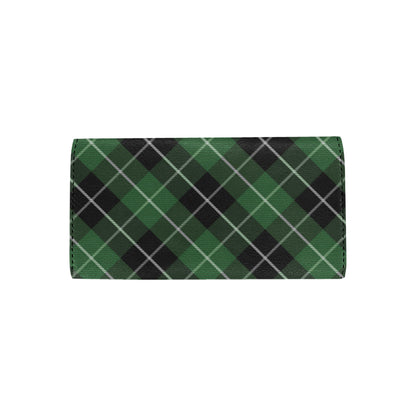 Plaid Green Pattern Print Design A05 Women's Trifold Wallet