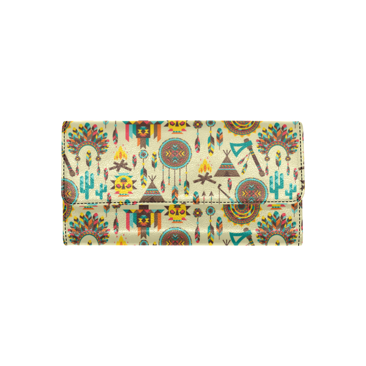 Tribal indians native american aztec Women's Trifold Wallet