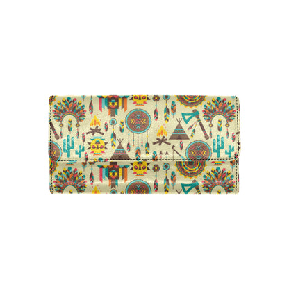 Tribal indians native american aztec Women's Trifold Wallet