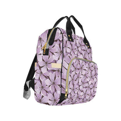 Lilac Pattern Print Design 01 Diaper Bag Backpack
