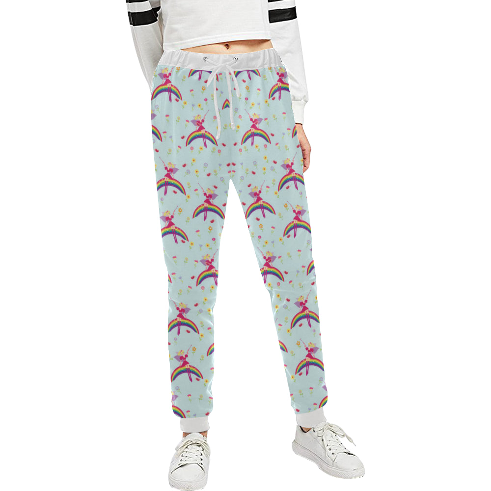 Fairy with Rainbow Print Pattern Unisex Sweatpants