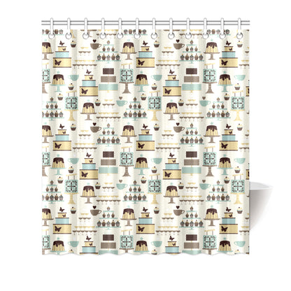 Cake Pattern Print Design 02 Shower Curtain