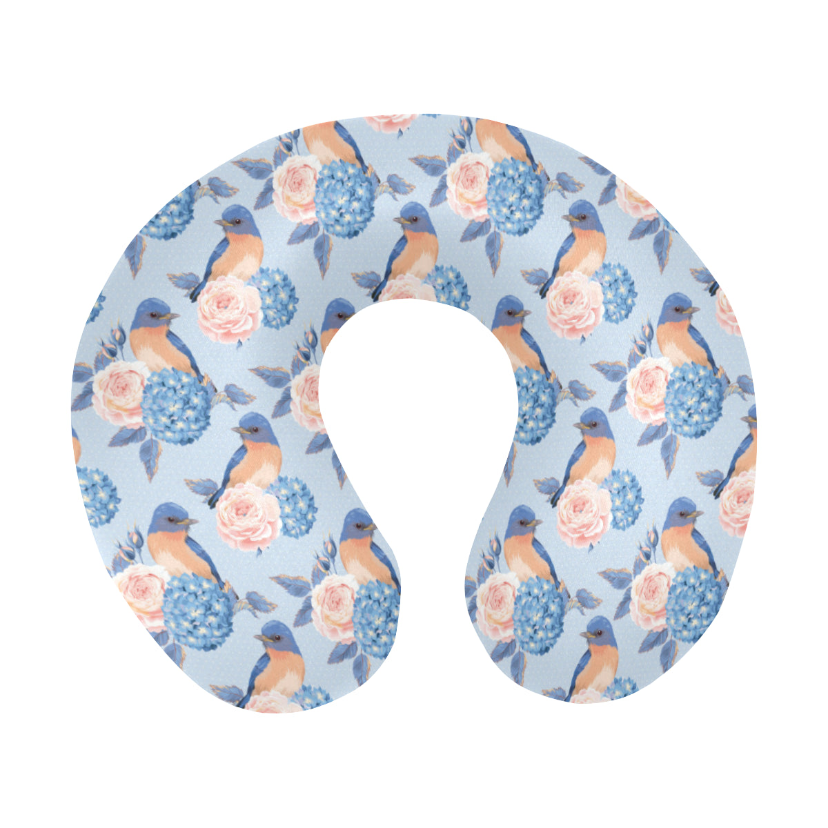 Bluebird Pattern Print Design 01 U-Shaped Travel Neck Pillow