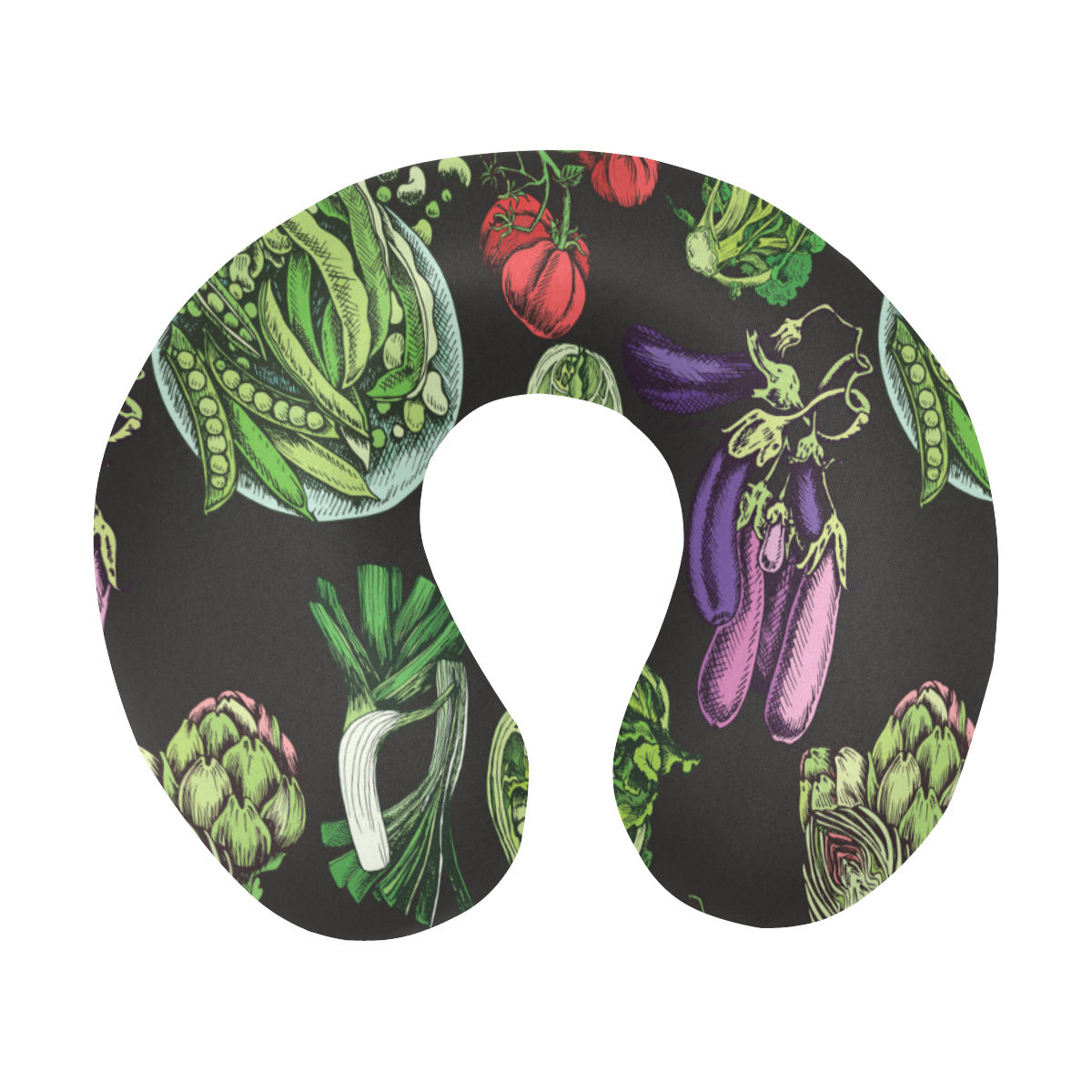 Lettuce Pattern Print Design 01 U-Shaped Travel Neck Pillow
