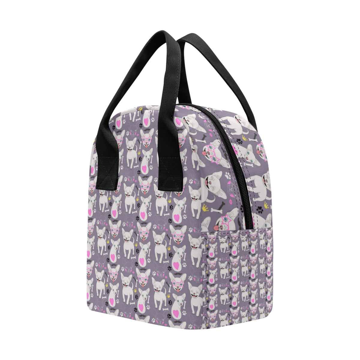 Chihuahua Happy Pattern Insulated Lunch Bag