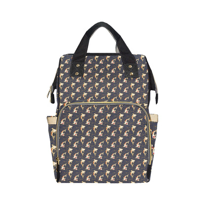 Koi Carp Japanese Design Themed Print Diaper Bag Backpack