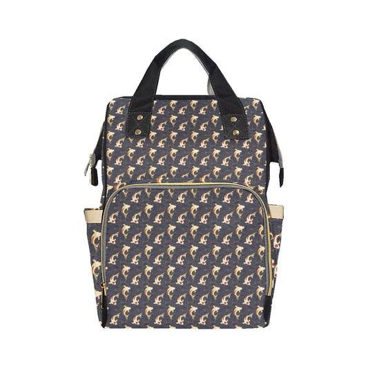 Koi Carp Japanese Design Themed Print Diaper Bag Backpack