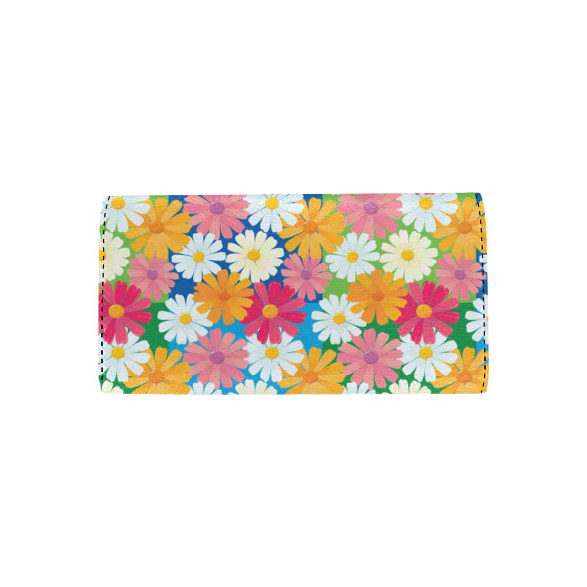Daisy Pattern Print Design DS05 Women's Trifold Wallet