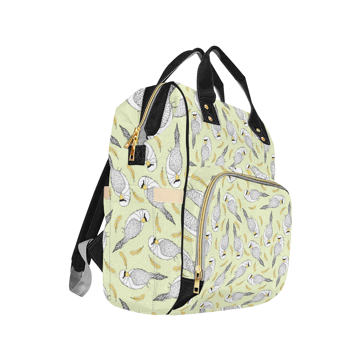 Parakeet Pattern Print Design A03 Diaper Bag Backpack