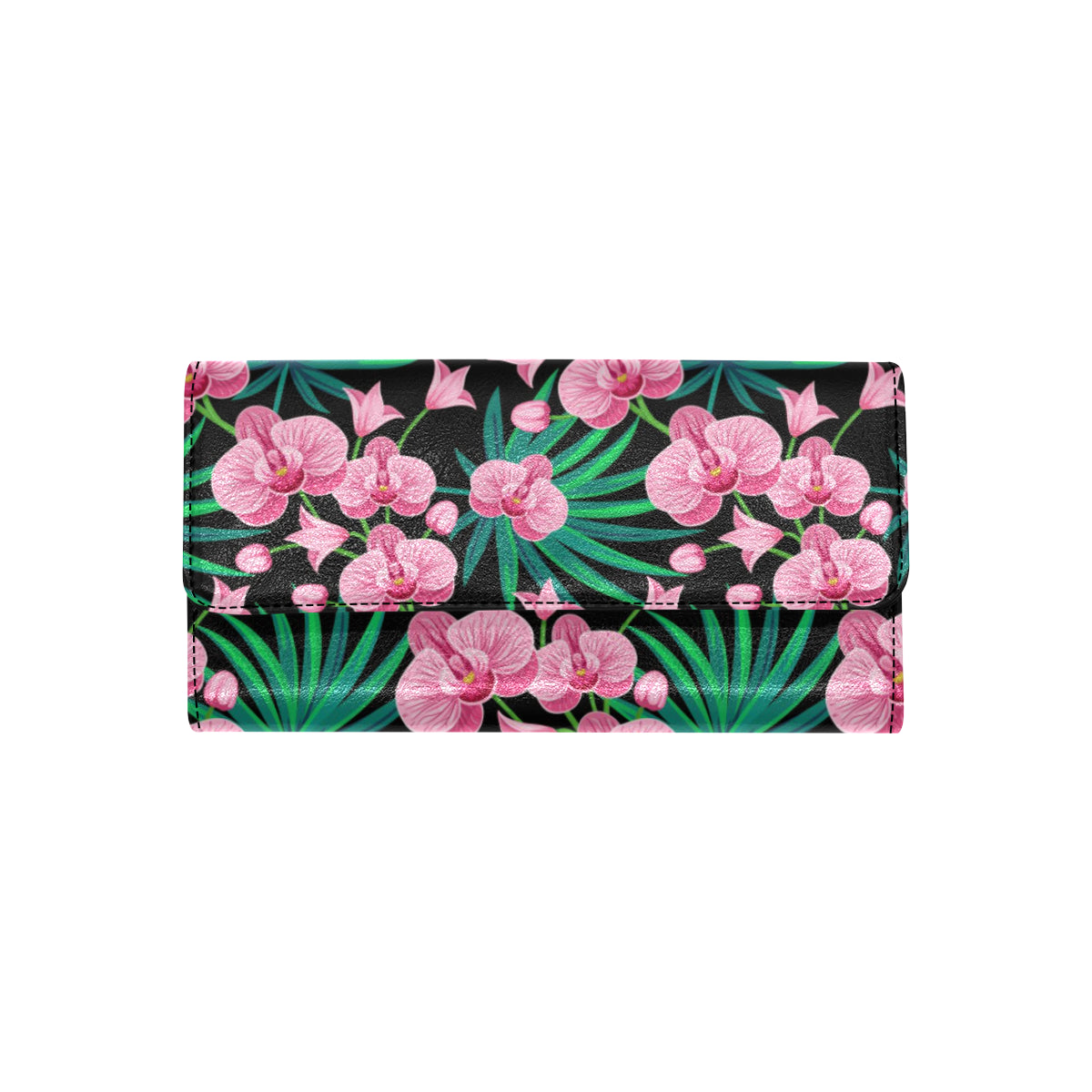 Orchid Pink Pattern Print Design OR06 Women's Trifold Wallet