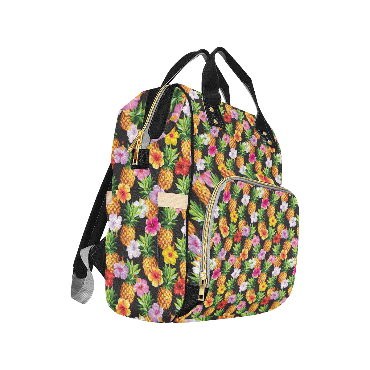Pineapple Hibiscus Diaper Bag Backpack