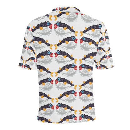 Fugu Pattern Print Design 03 Men Polo Shirt