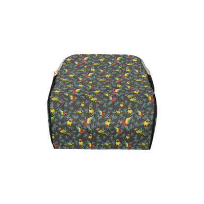 Parrot Themed Print Diaper Bag Backpack