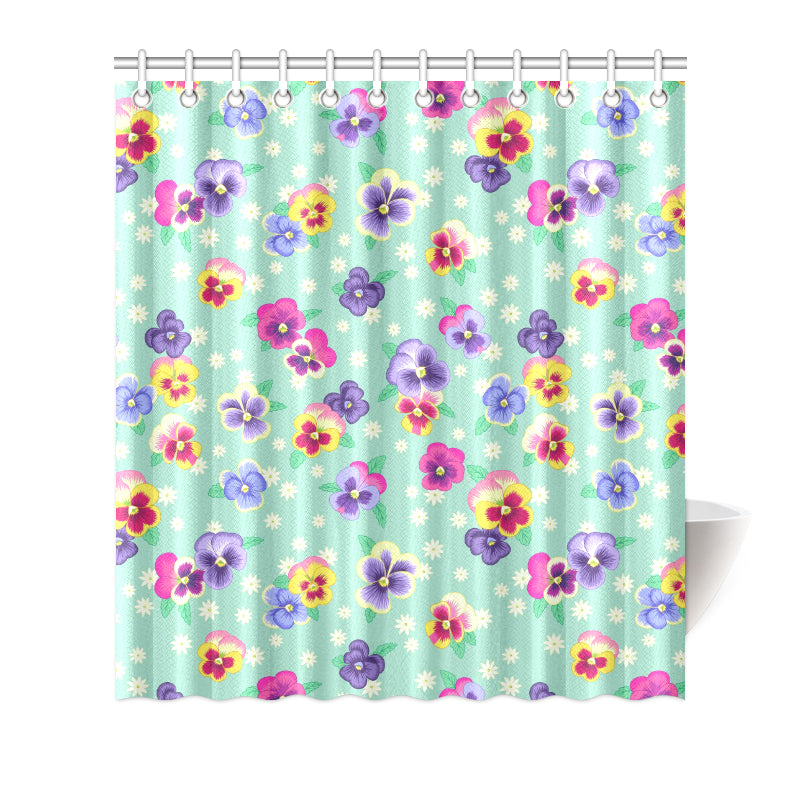 Pansy Pattern Print Design PS08 Shower Curtain