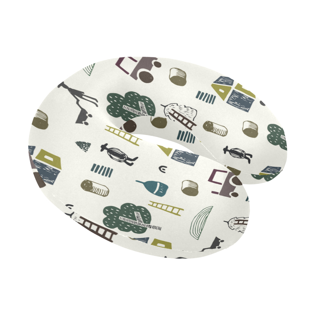 Agricultural Farm Print Design 01 U-Shaped Travel Neck Pillow