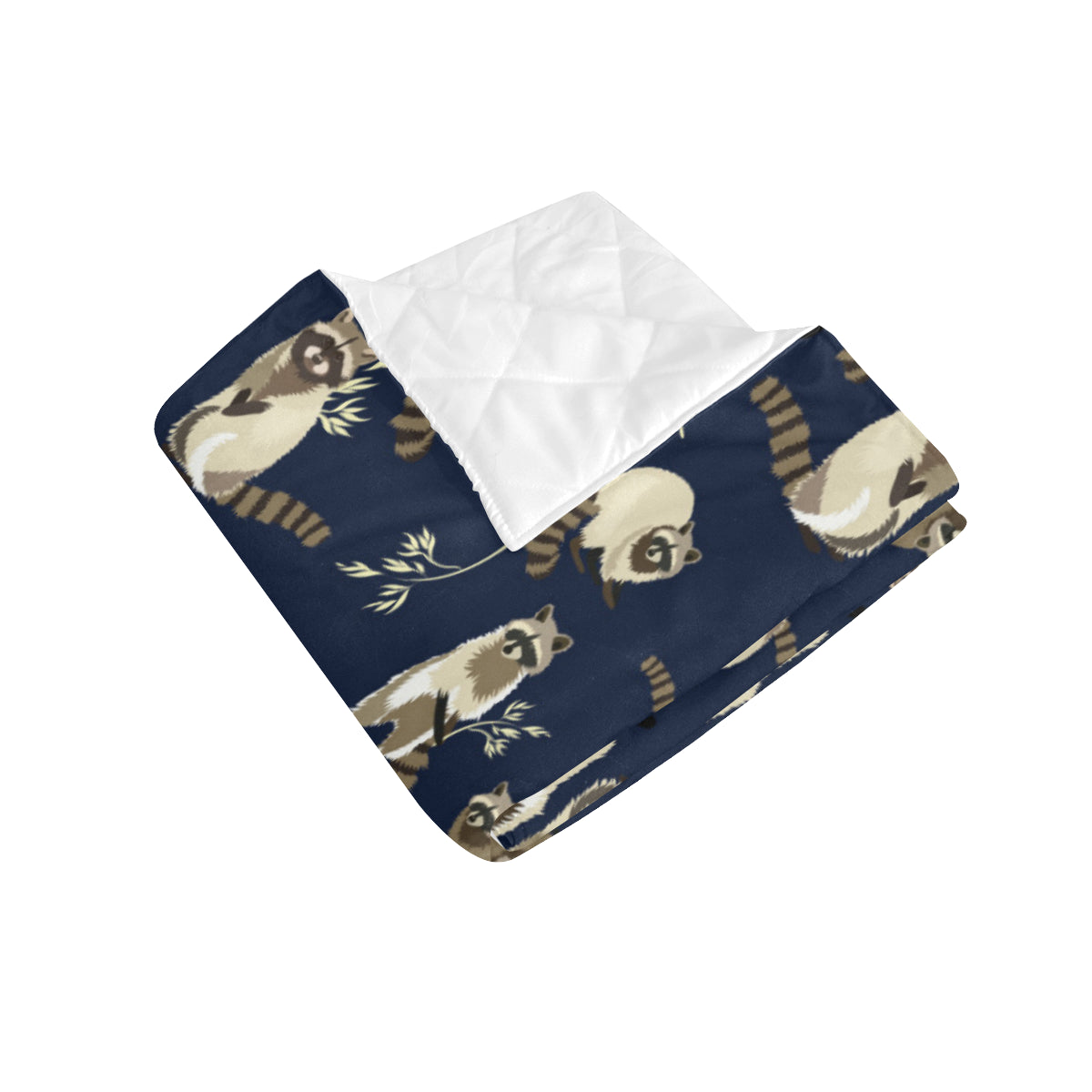 Raccoon Pattern Print Design A06 Premium Quilt
