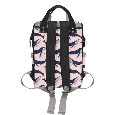 Humpback Whale Pattern Print Design 02 Diaper Bag Backpack