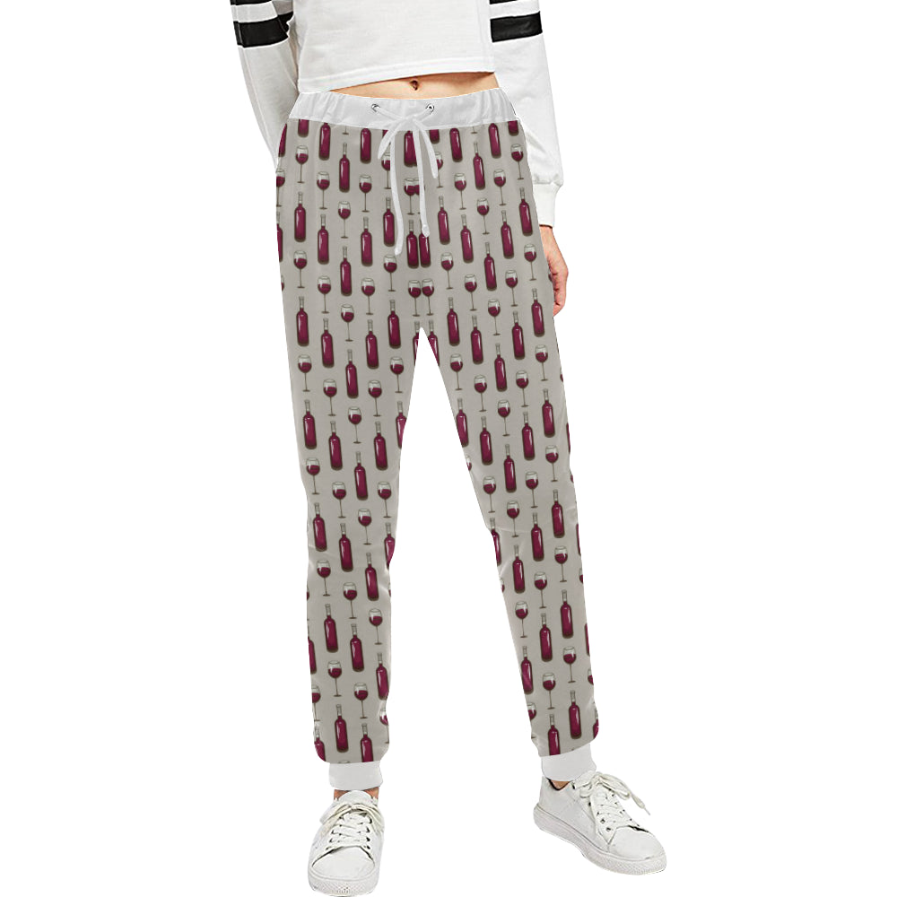 Wine Bottle Pattern Print Unisex Sweatpants