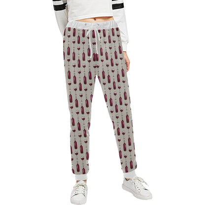 Wine Bottle Pattern Print Unisex Sweatpants