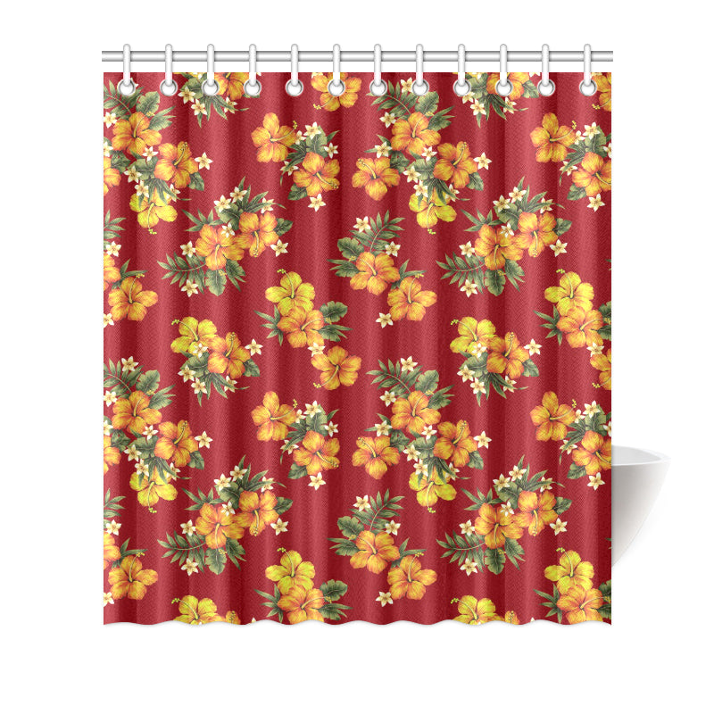 Orange Hibiscus Pattern Print Design HB026 Shower Curtain