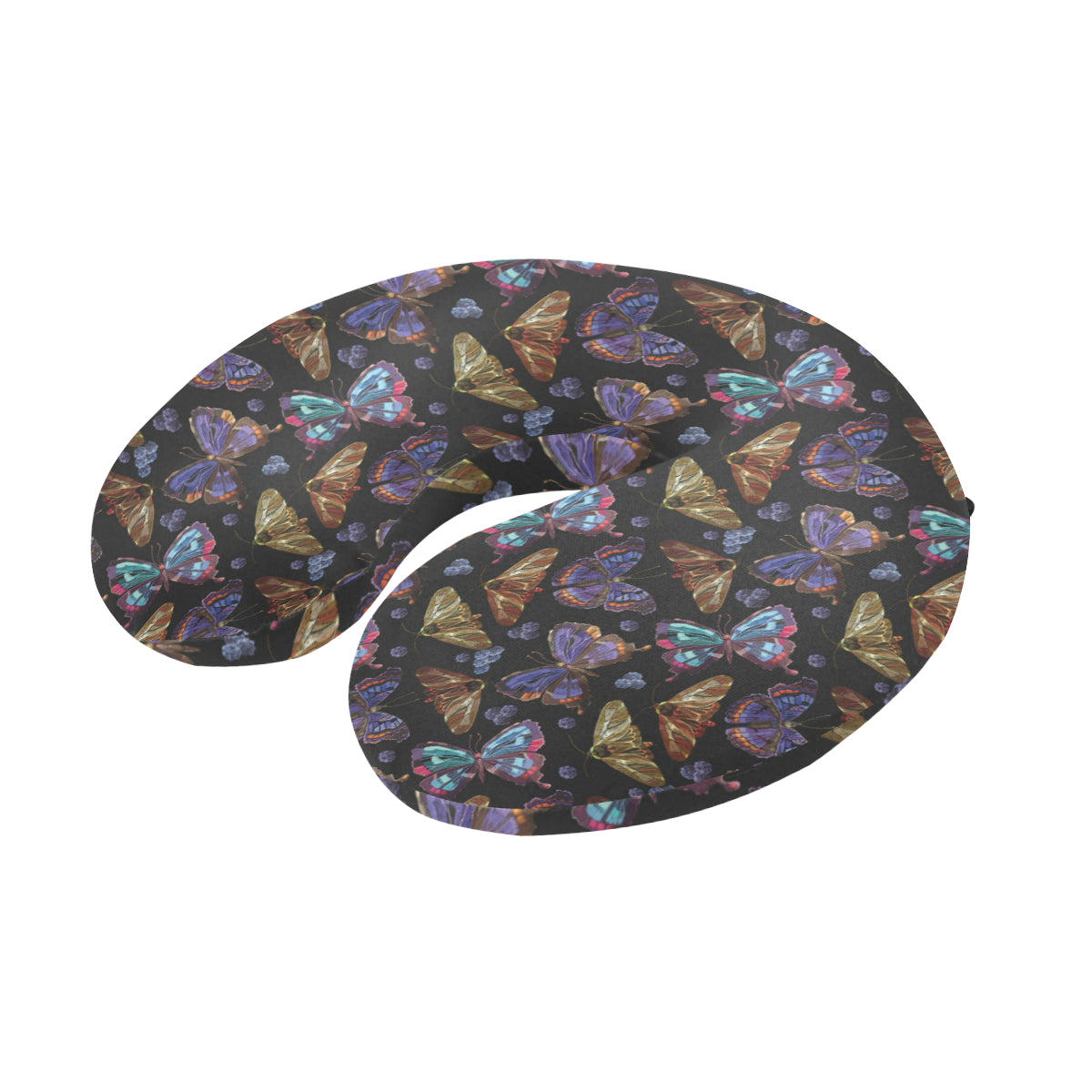 Butterfly Pattern Print Design 013 U-Shaped Travel Neck Pillow