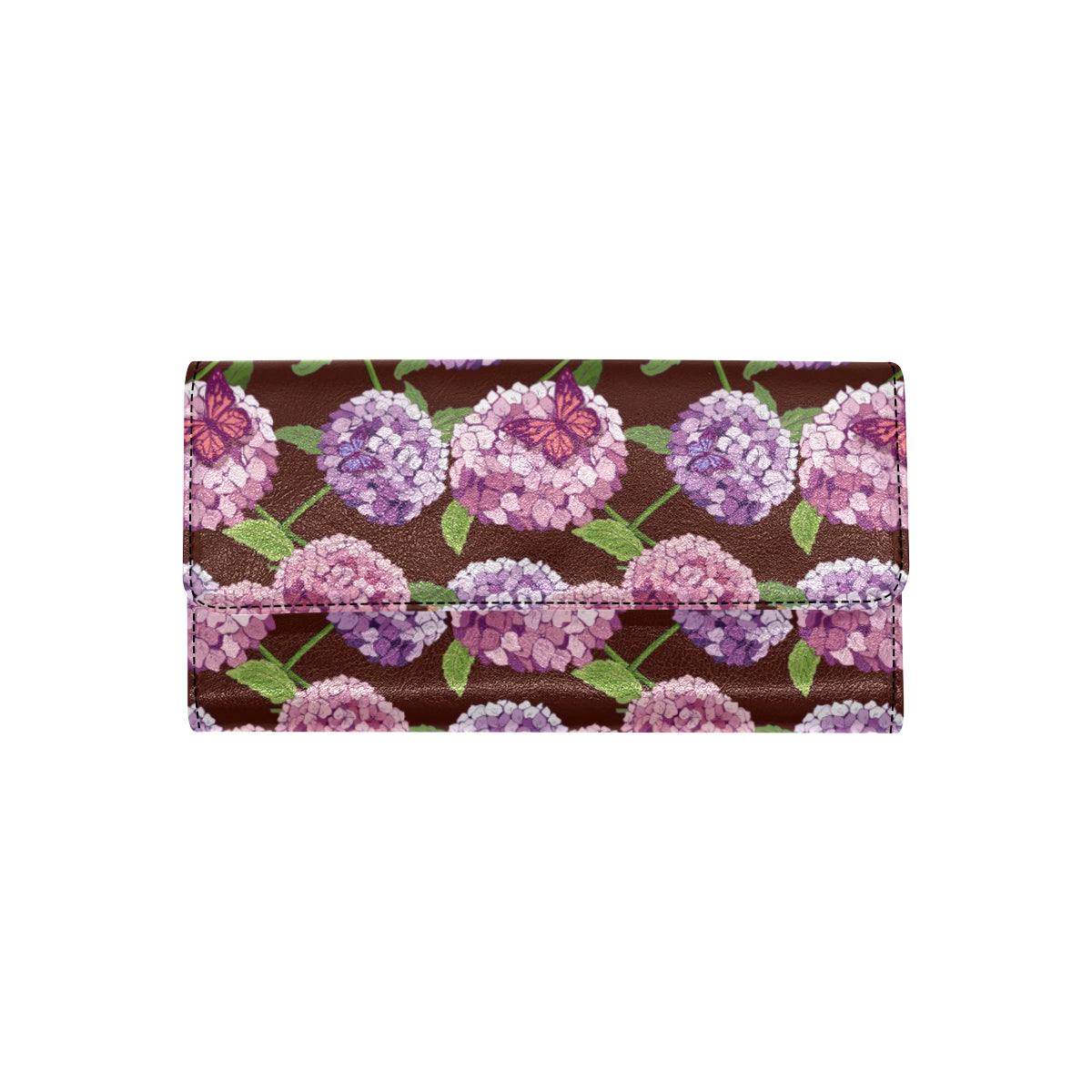 Hydrangea Pattern Print Design HD08 Women's Trifold Wallet