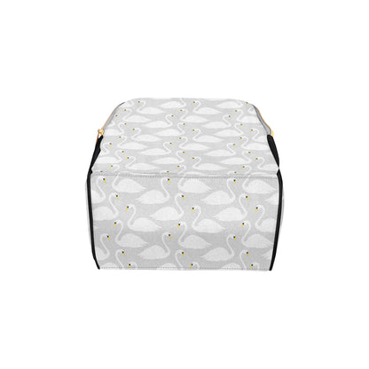 Swan Pattern Print Design 02 Diaper Bag Backpack