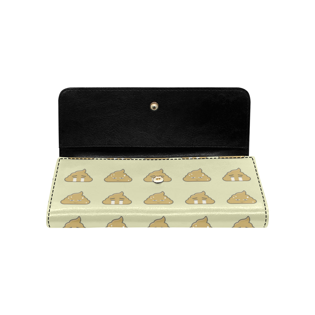 Poop Emoji Pattern Print Design A04 Women's Trifold Wallet