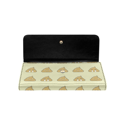 Poop Emoji Pattern Print Design A04 Women's Trifold Wallet