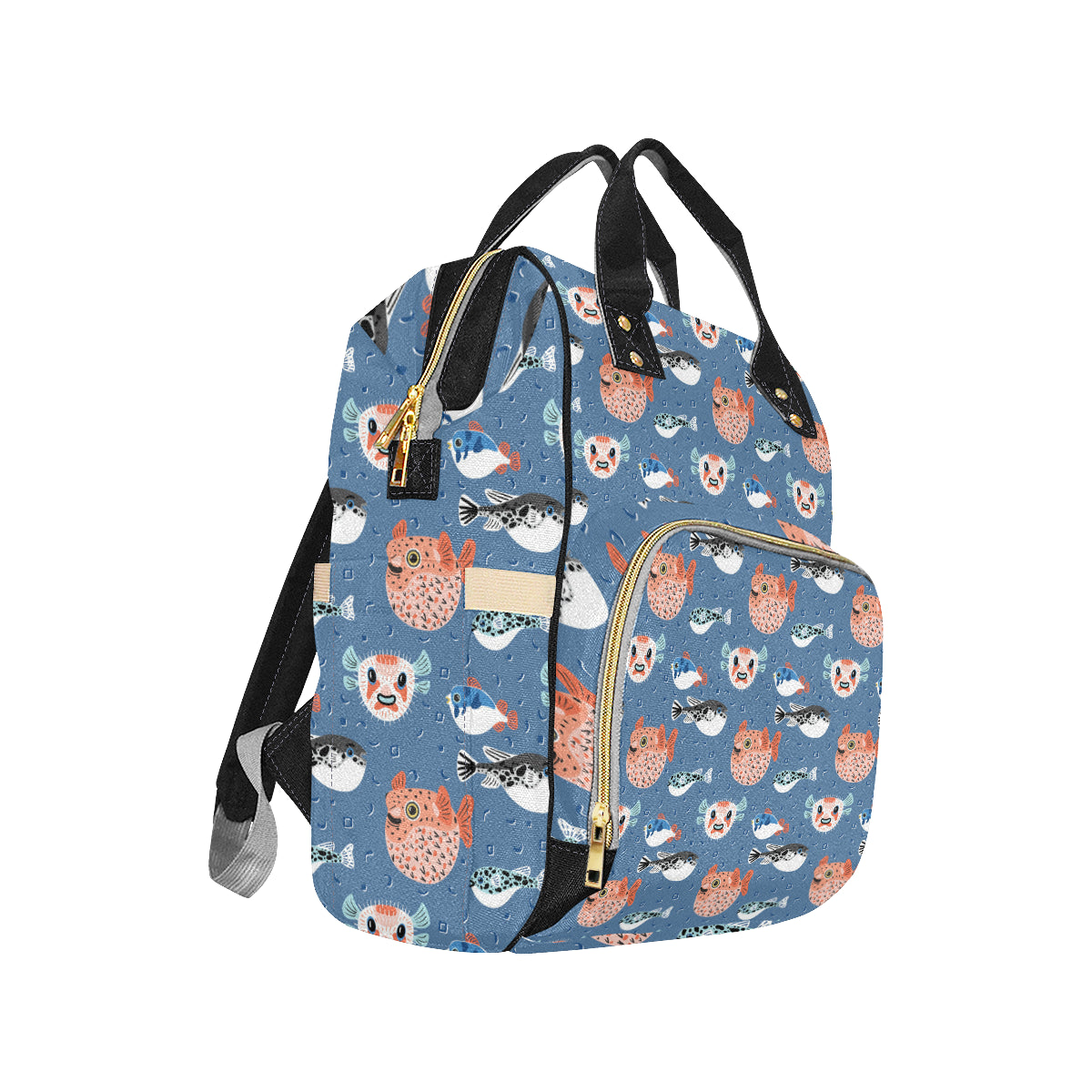 Fugu Pattern Print Design 02 Diaper Bag Backpack