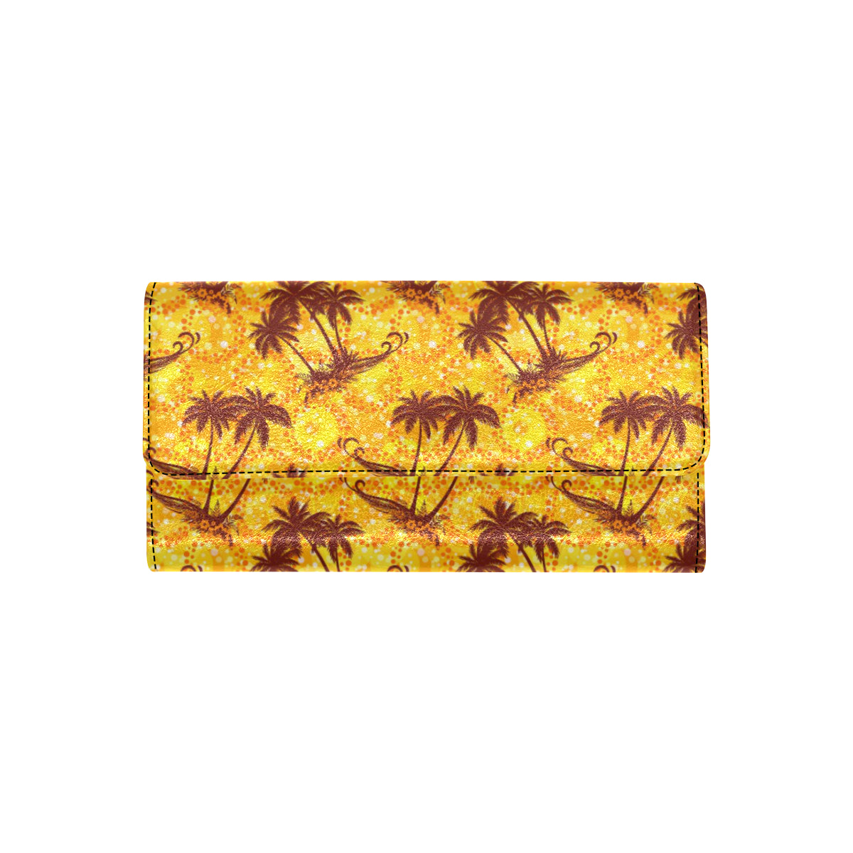 Palm Tree Pattern Print Design PT012 Women's Trifold Wallet