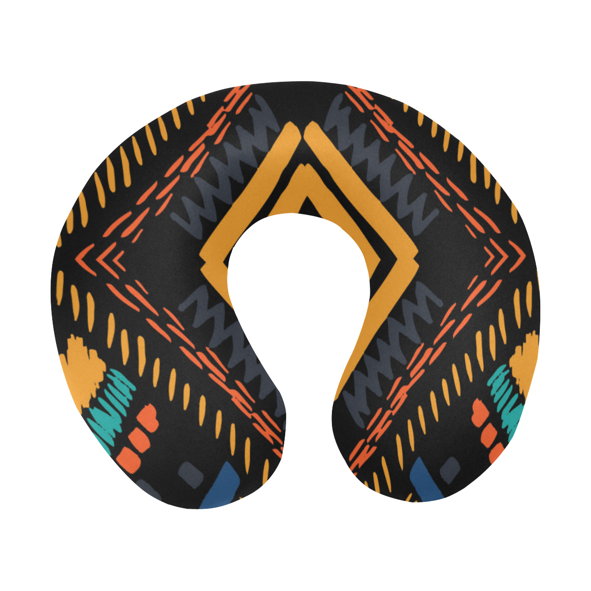 Kente Pattern Print Design 05 U-Shaped Travel Neck Pillow