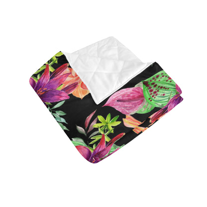 Amaryllis Pattern Print Design AL09 Premium Quilt