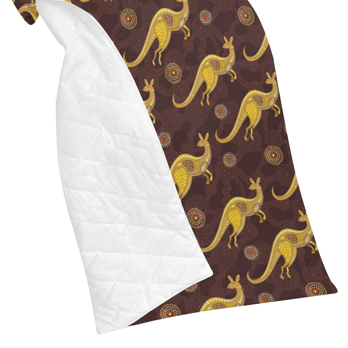 Kangaroos Aboriginal Pattern Print Design 08 Premium Quilt