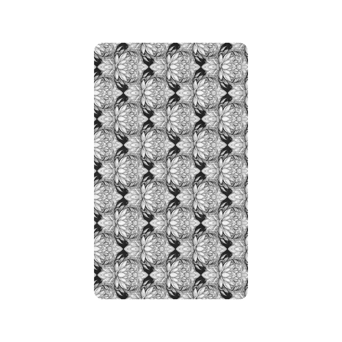 Lotus Mandala Print Pattern Rubber Doormat